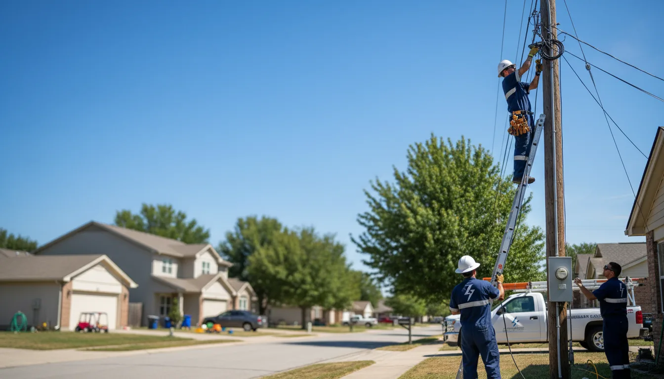 Residential electrician providing installation services in Pilot Point, TX